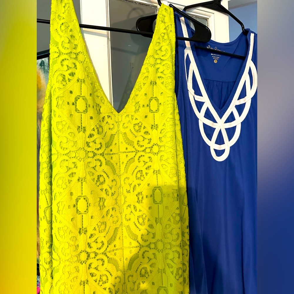 2 Lilly Pulitzer Dresses - AnaMarie Lime and Blythe Blue